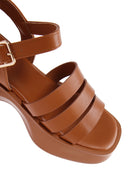Women's Camel Ankle Strap Thick Soled Comfort Sandals | Derimod