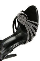 Women's Black Stone Thin Heel Sandals | Derimod