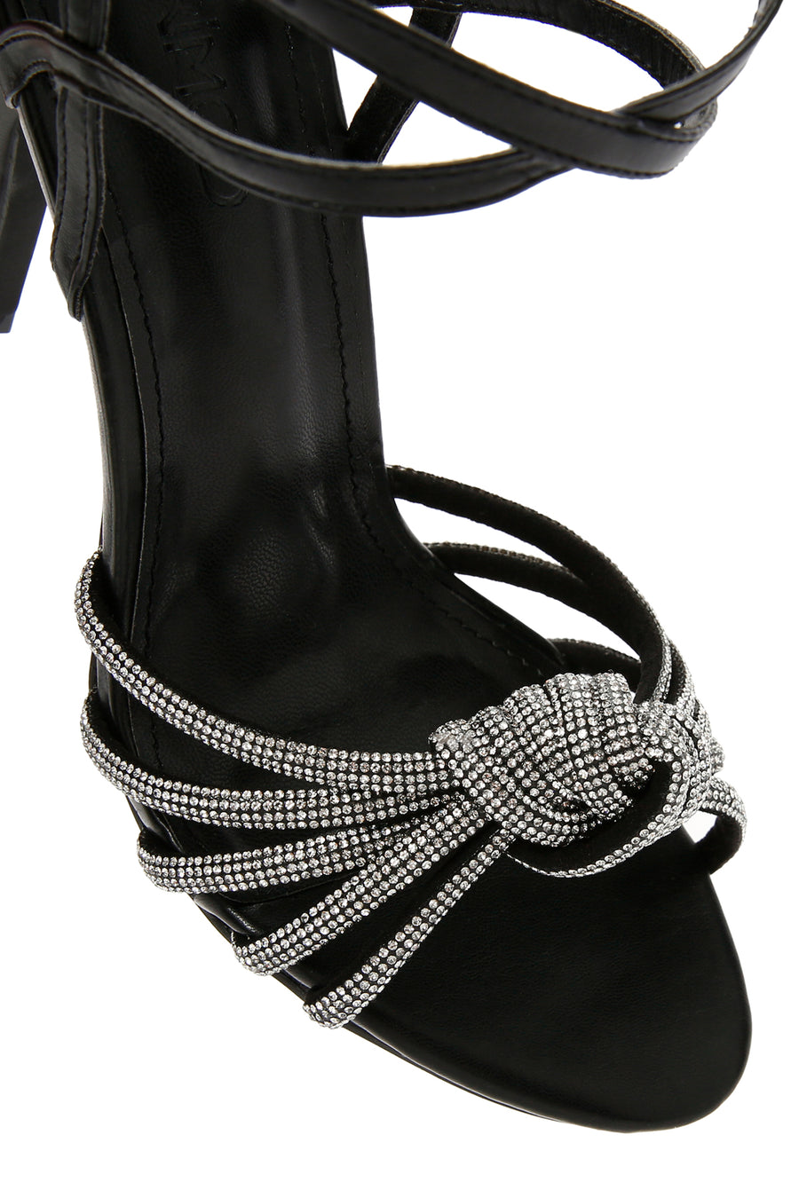 Women's Black Stone Thin Heel Sandals