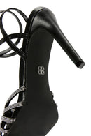 Women's Black Stone Thin Heel Sandals | Derimod
