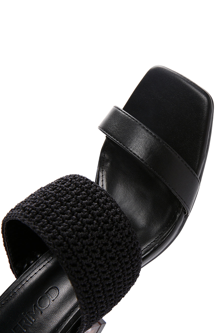 Women's Black Transparent Heeled Slippers