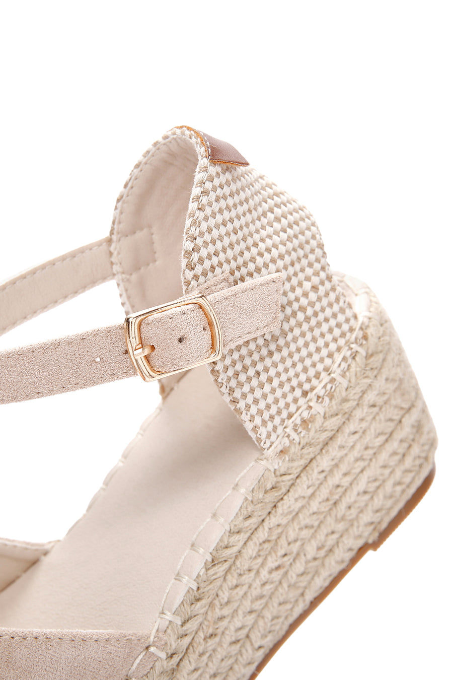 Women's Gray Ankle Strap Wedge Heeled Espadrilles