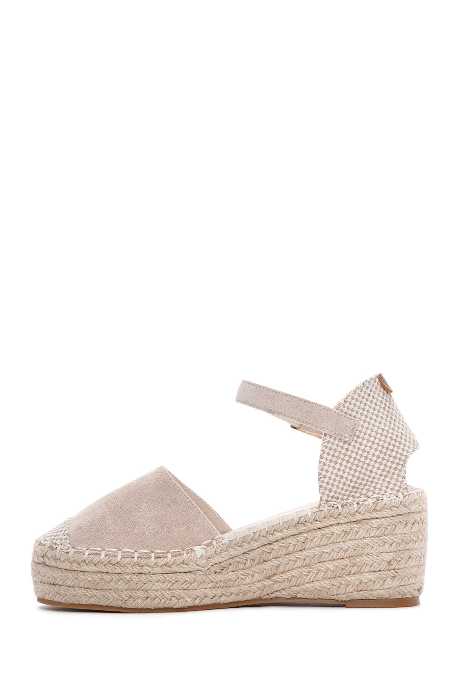 Women's Gray Ankle Strap Wedge Heeled Espadrilles
