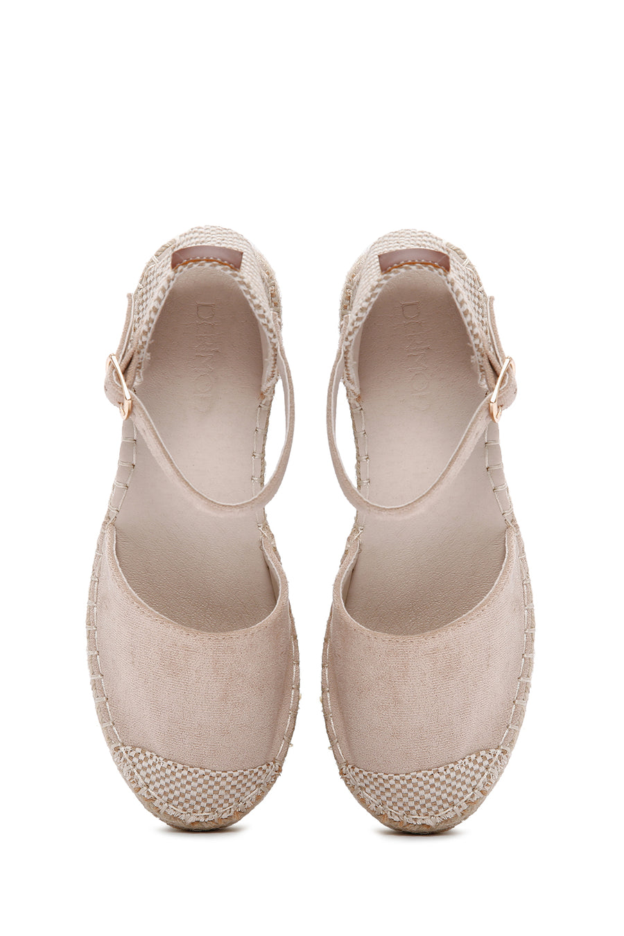 Women's Gray Ankle Strap Wedge Heeled Espadrilles
