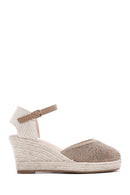 Women's Mink Ankle Strap Stone Wedge Heel Espadrille | Derimod