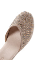 Women's Mink Ankle Strap Stone Wedge Heel Espadrille | Derimod