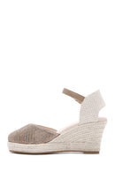 Women's Mink Ankle Strap Stone Wedge Heel Espadrille | Derimod