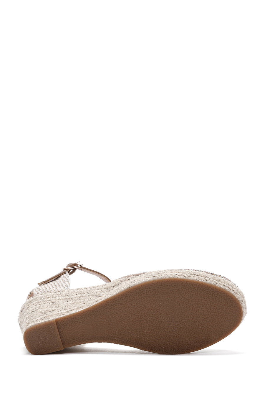 Women's Mink Ankle Strap Stone Wedge Heel Espadrille
