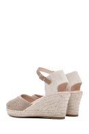 Women's Mink Ankle Strap Stone Wedge Heel Espadrille | Derimod