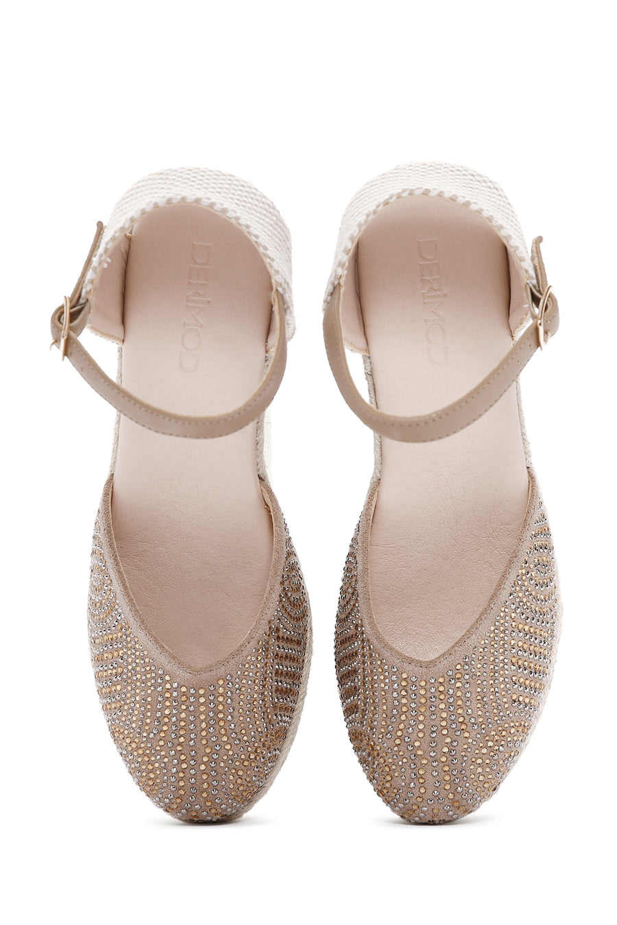 Women's Mink Ankle Strap Stone Wedge Heel Espadrille