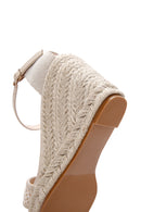 Women's Beige Ankle Strap Wedge Heeled Espadrille | Derimod