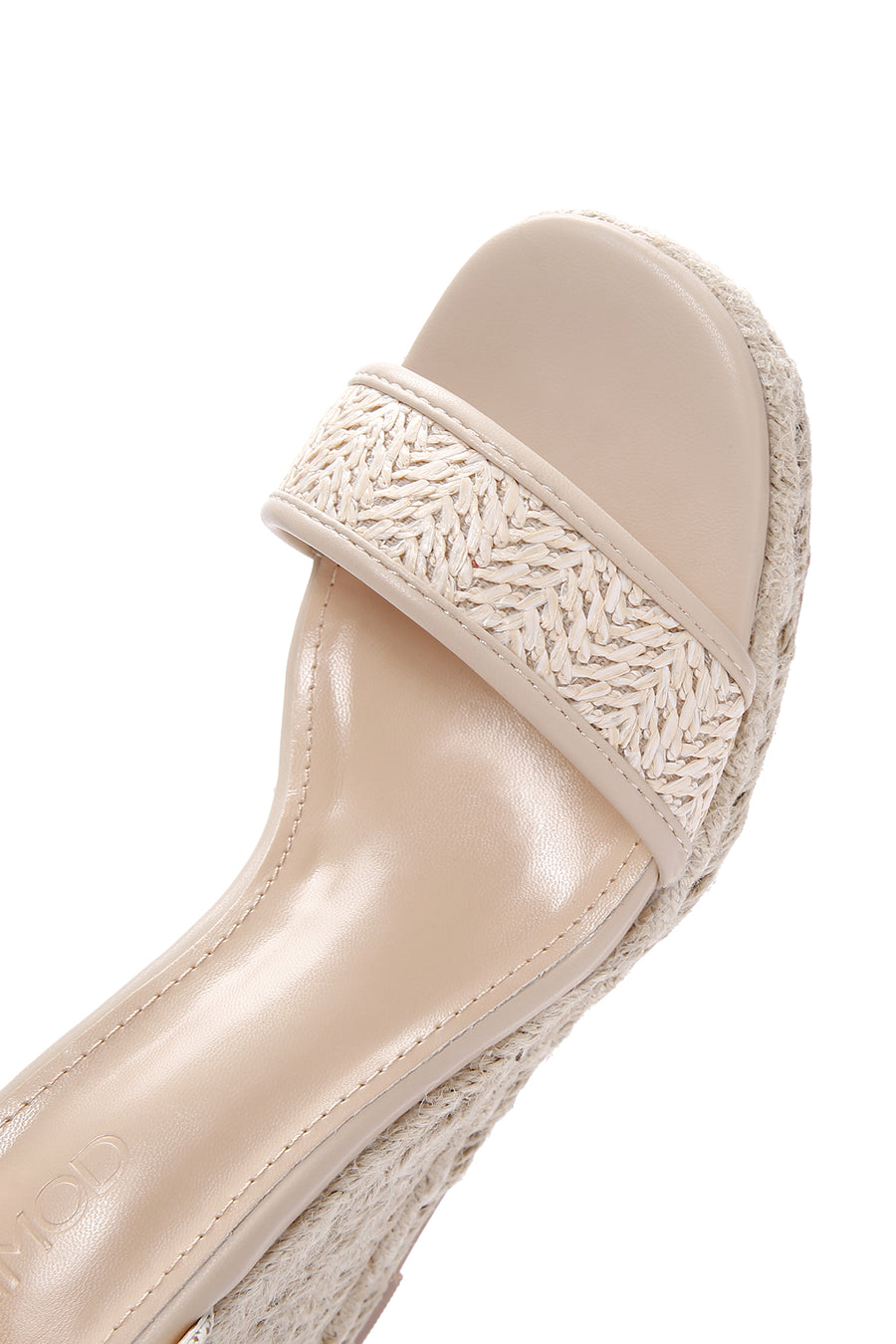 Women's Beige Ankle Strap Wedge Heeled Espadrille