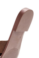 Women's Bronze Knitted Slippers | Derimod