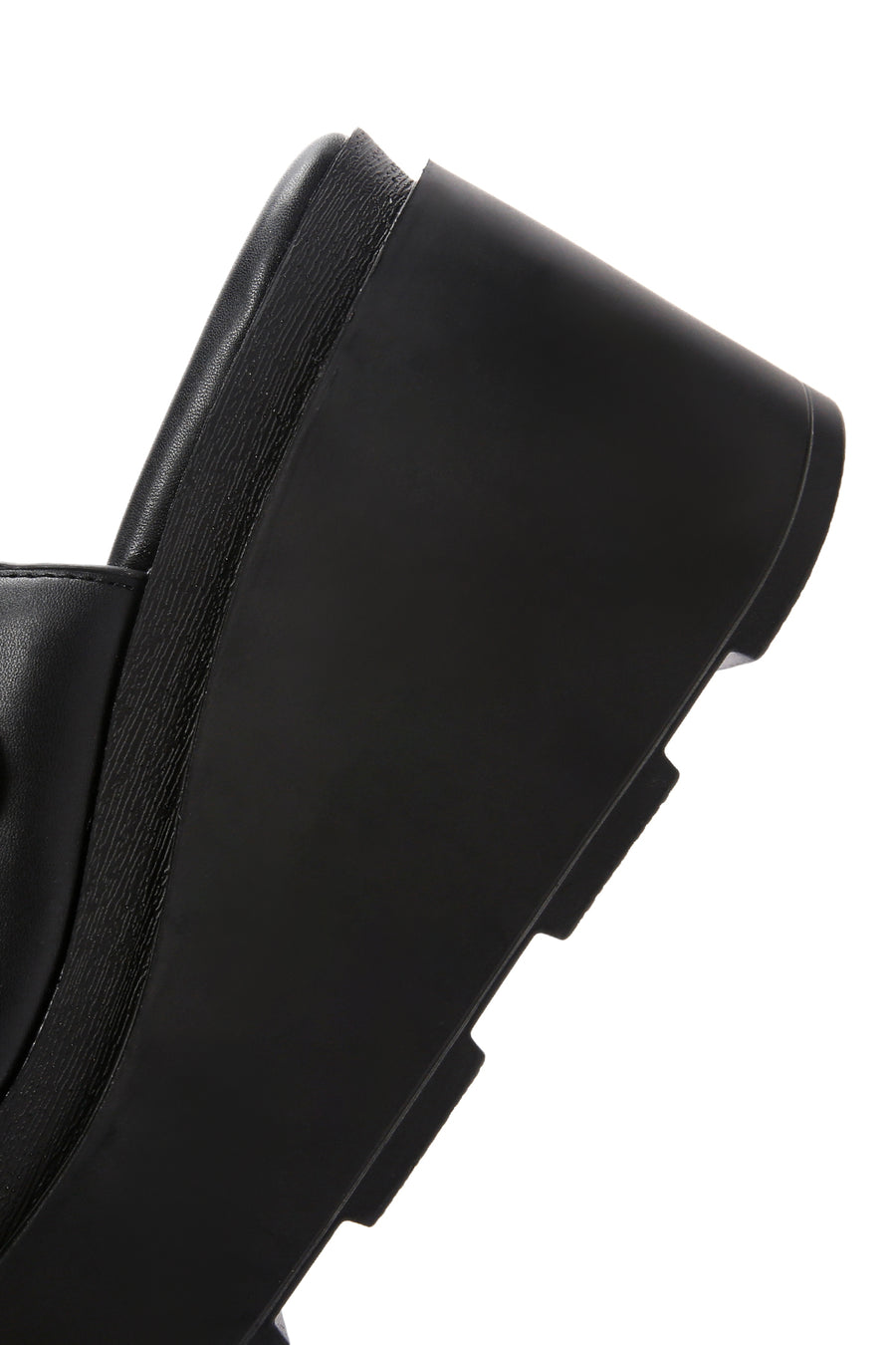 Women's Black Double Buckle Wedge Heeled Slippers