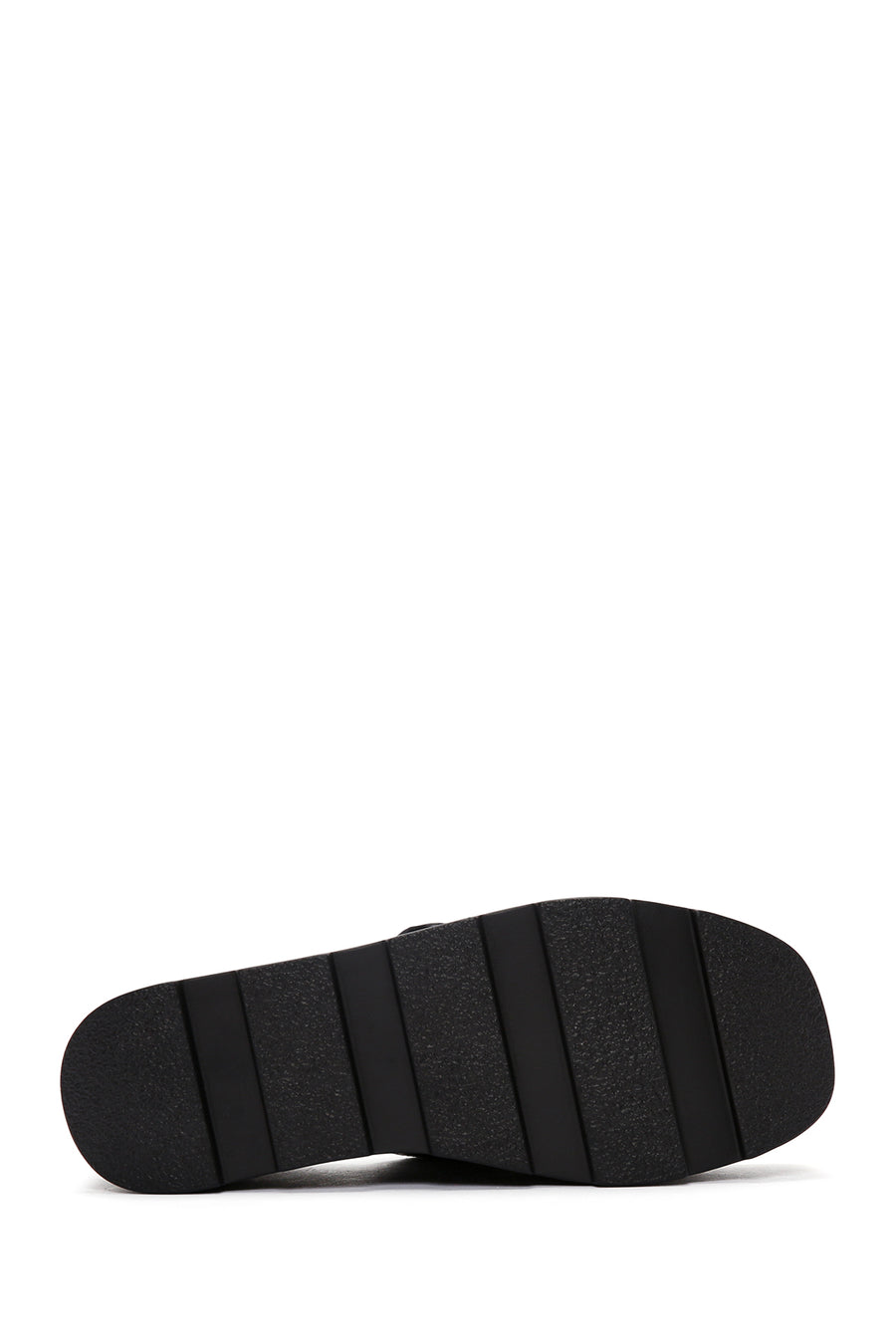 Women's Black Double Buckle Wedge Heeled Slippers
