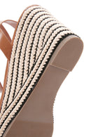 Women's Tan Ankle Strap Wedge Heeled Sandals | Derimod