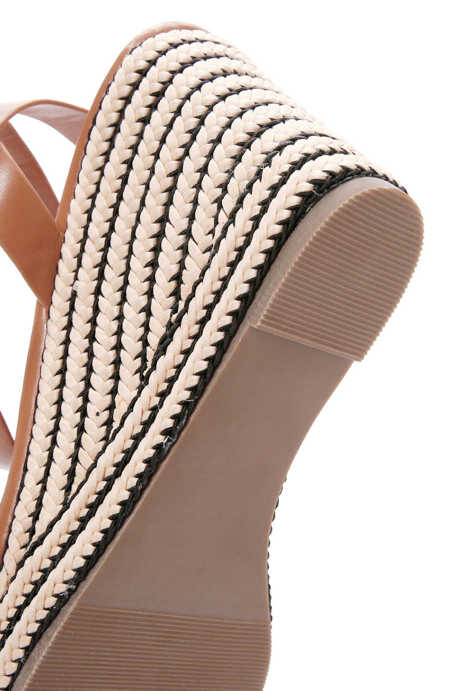 Women's Tan Ankle Strap Wedge Heeled Sandals