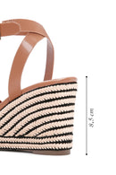 Women's Tan Ankle Strap Wedge Heeled Sandals | Derimod