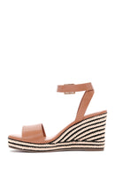 Women's Tan Ankle Strap Wedge Heeled Sandals | Derimod