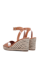 Women's Tan Ankle Strap Wedge Heeled Sandals | Derimod
