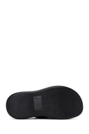 Women's Black Thick Soled Slippers | Derimod
