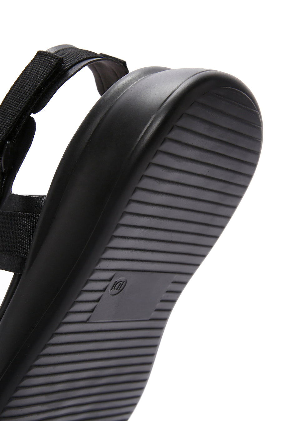 Women's Black Ankle Strap Thick Soled Sandals
