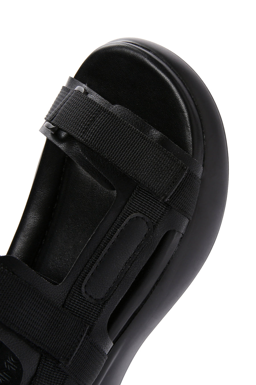 Women's Black Ankle Strap Thick Soled Sandals