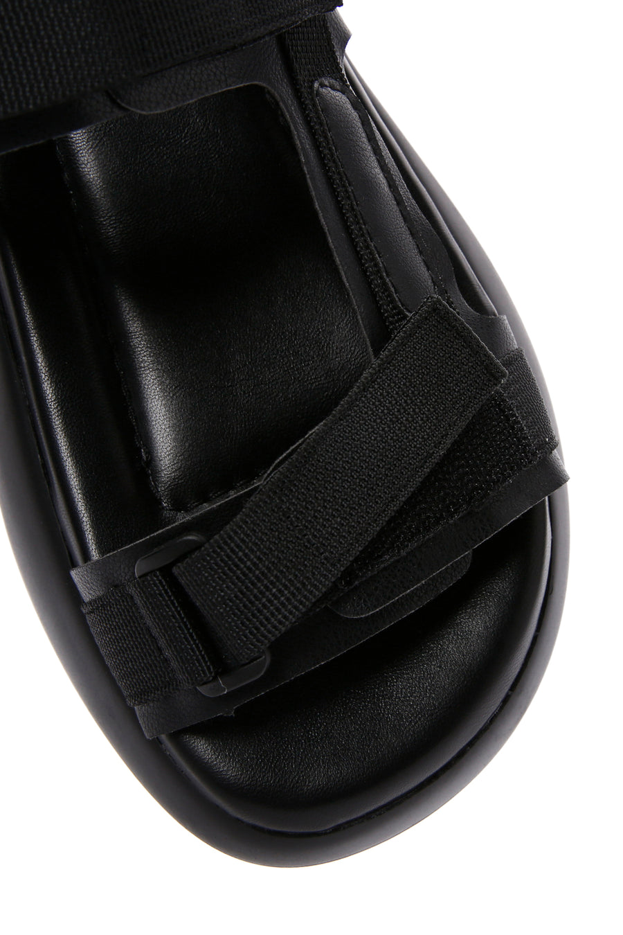 Women's Black Ankle Strap Thick Soled Sandals
