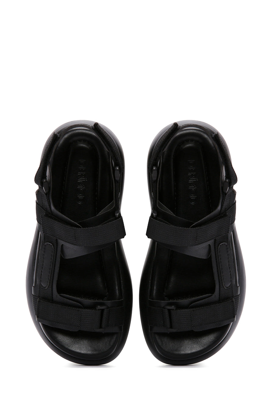 Women's Black Ankle Strap Thick Soled Sandals