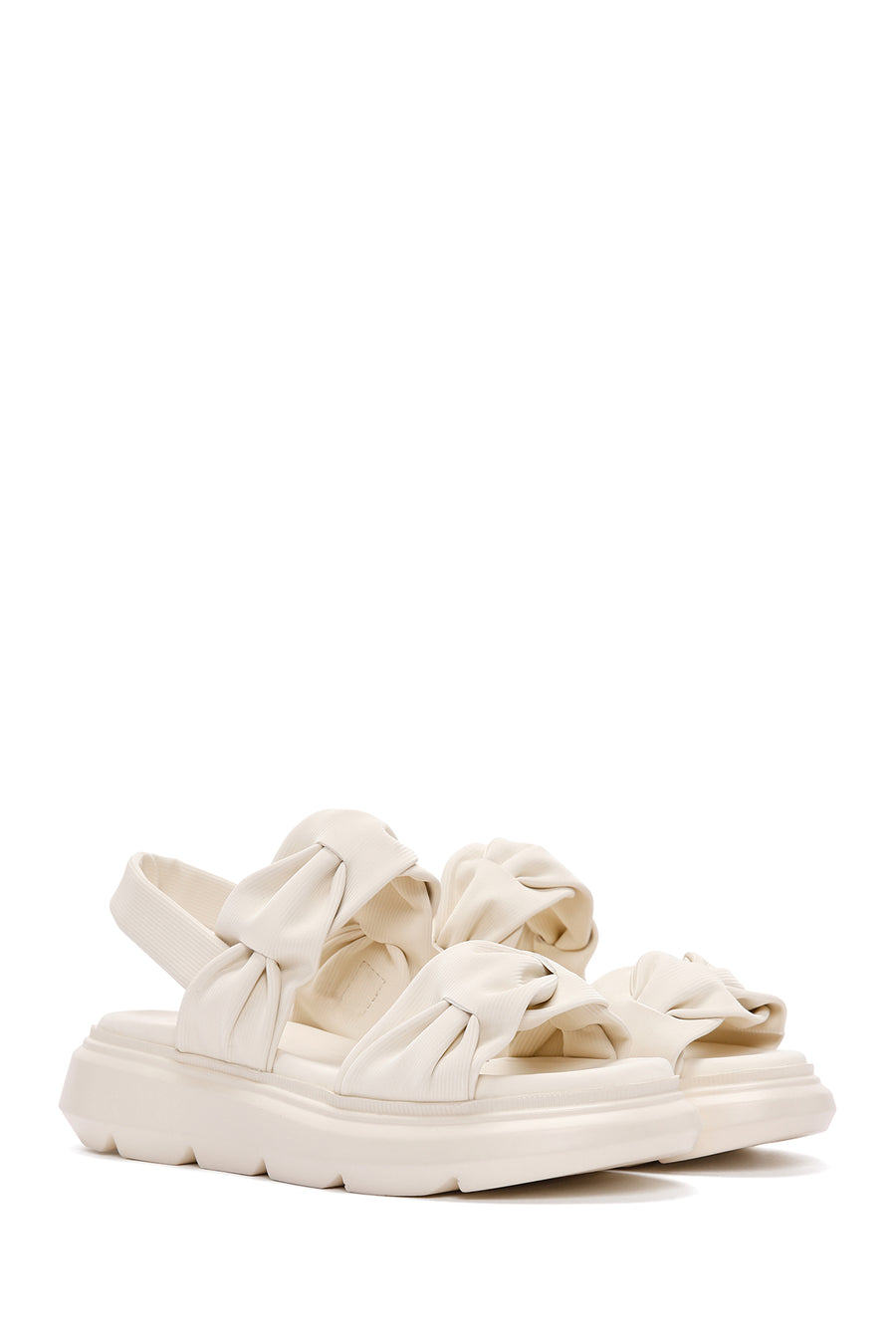 Women's Cream Ankle Strap Sandals