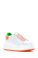 Women's White Lace-Up Thick Soled Sneaker | Derimod