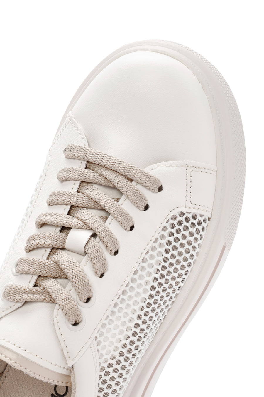 Women's Cream Lace-Up Sneakers