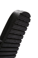 Women's Black Thick-Soled Knitted Patterned Slippers | Derimod