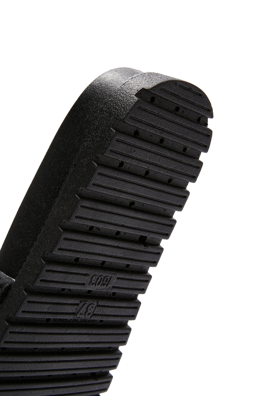 Women's Black Thick-Soled Knitted Patterned Slippers