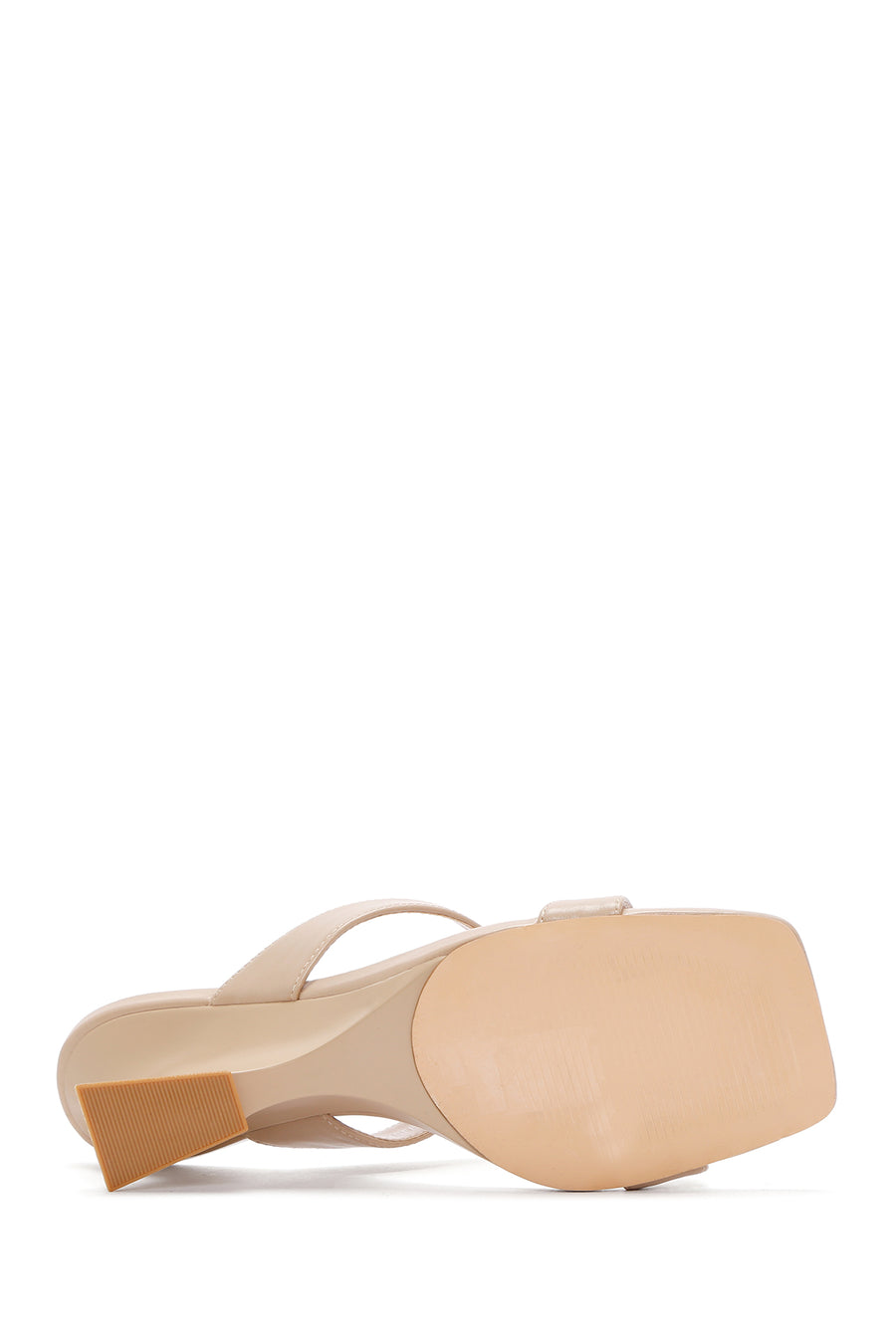 Women's Beige Medium Heeled Slippers