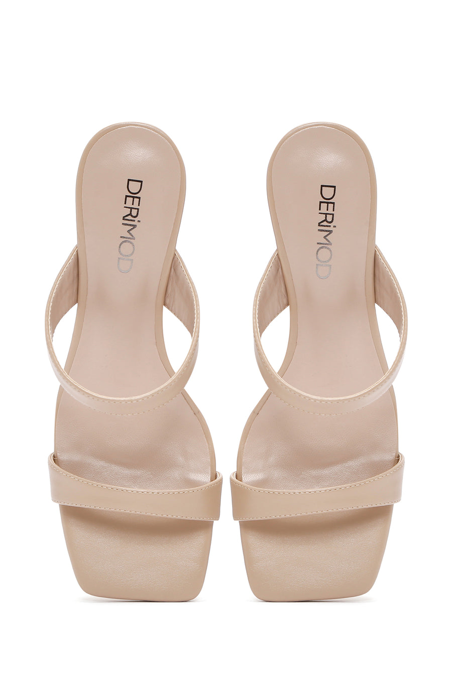 Women's Beige Medium Heeled Slippers
