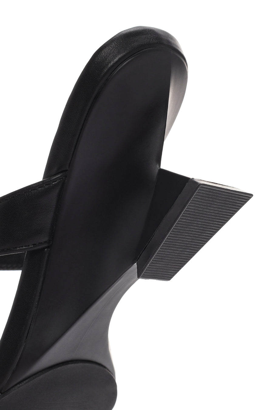 Women's Black Medium Heeled Slippers