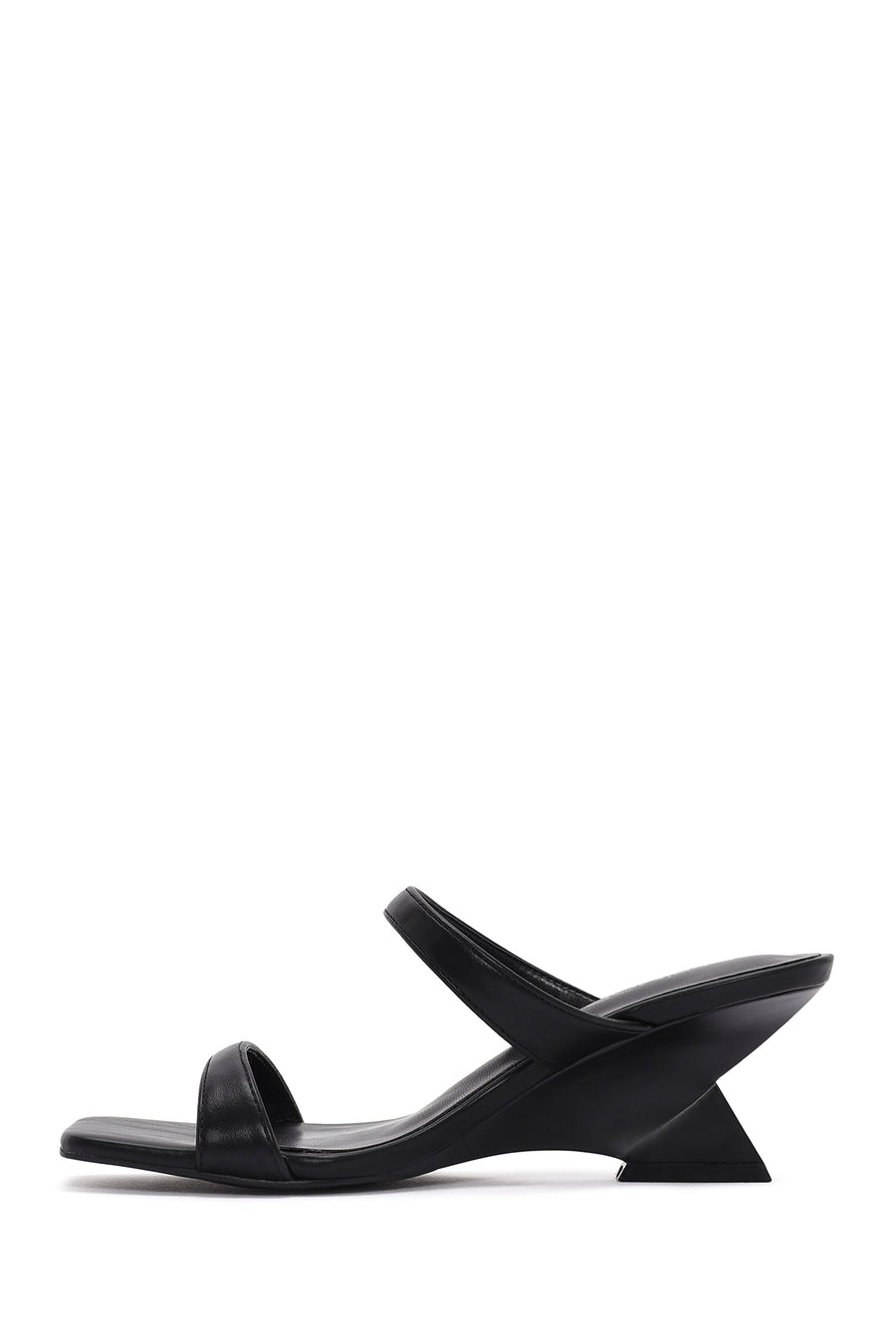 Women's Black Medium Heeled Slippers