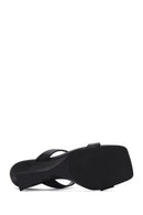 Women's Black Medium Heeled Slippers | Derimod