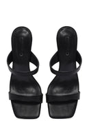 Women's Black Medium Heeled Slippers | Derimod