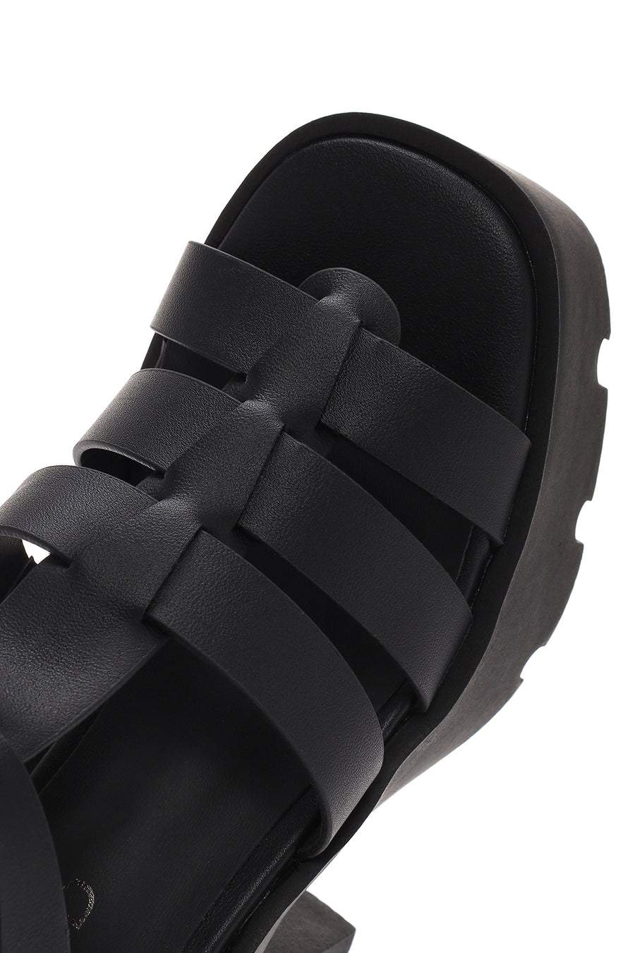 Women's Black Ankle Strap Platform Heeled Sandals