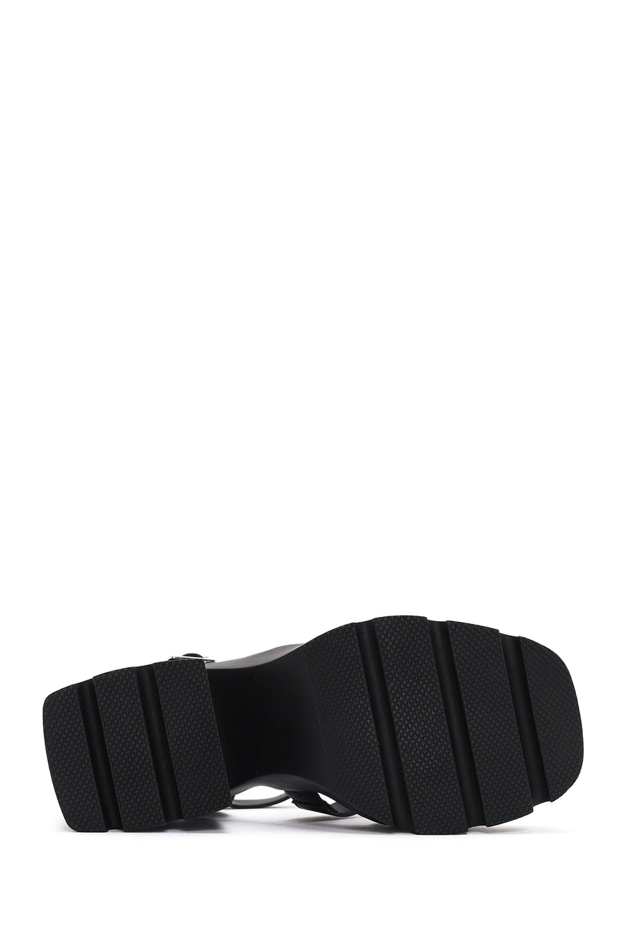 Women's Black Ankle Strap Platform Heeled Sandals