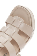Women's Beige Strappy Platform Heeled Sandals | Derimod