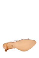 Women's Beige Stone Thin Heeled Sandals | Derimod