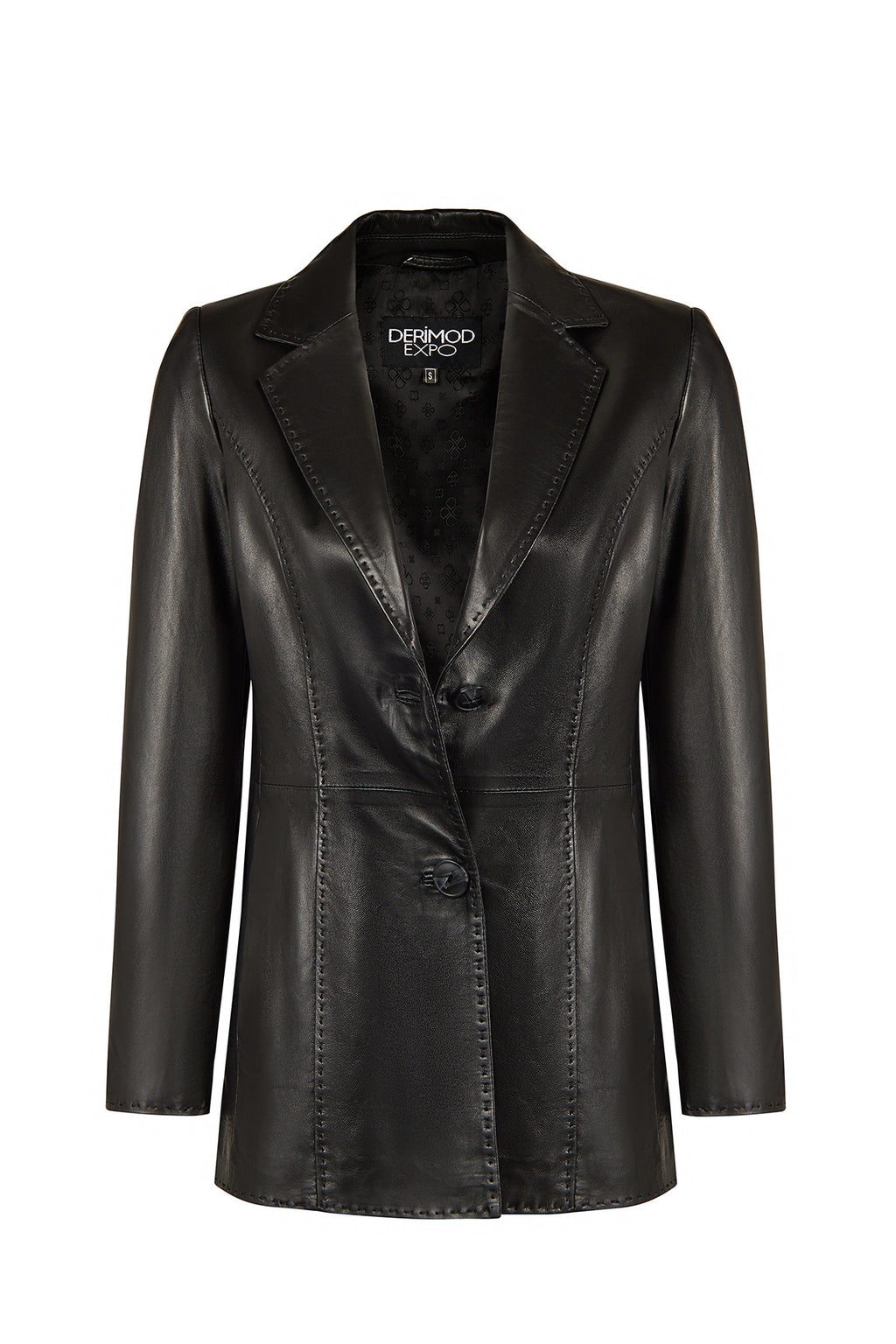 Barbara Kadın Siyah Blazer Deri Ceket