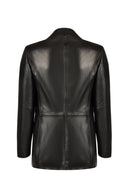 Barbara Woman Black Blazer Leather Jacket | Derimod