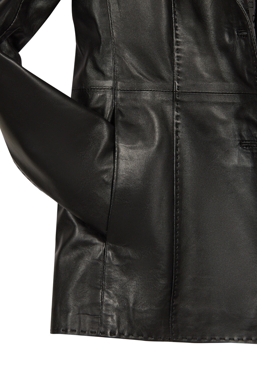 Barbara Woman Black Blazer Leather Jacket