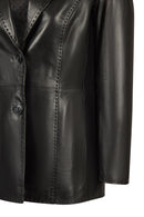Barbara Woman Black Blazer Leather Jacket | Derimod