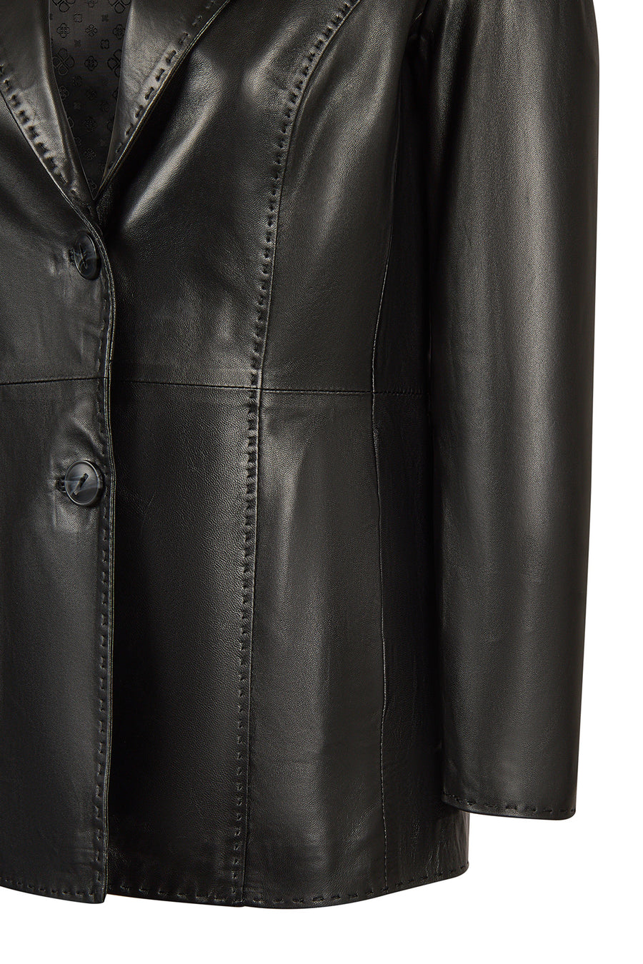 Barbara Woman Black Blazer Leather Jacket
