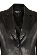 Barbara Woman Black Blazer Leather Jacket | Derimod